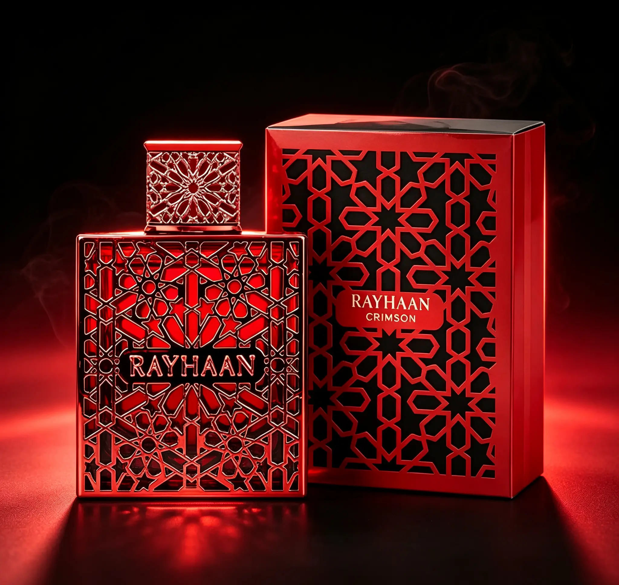 Rayhaan Crimson Unisex EDP Perfume Spray 100ml (3.4oz), Rich Alluring Long-Lasting Oriental Fragrance, Captivating Gender-Neutral Arabian Scent for Men & Women