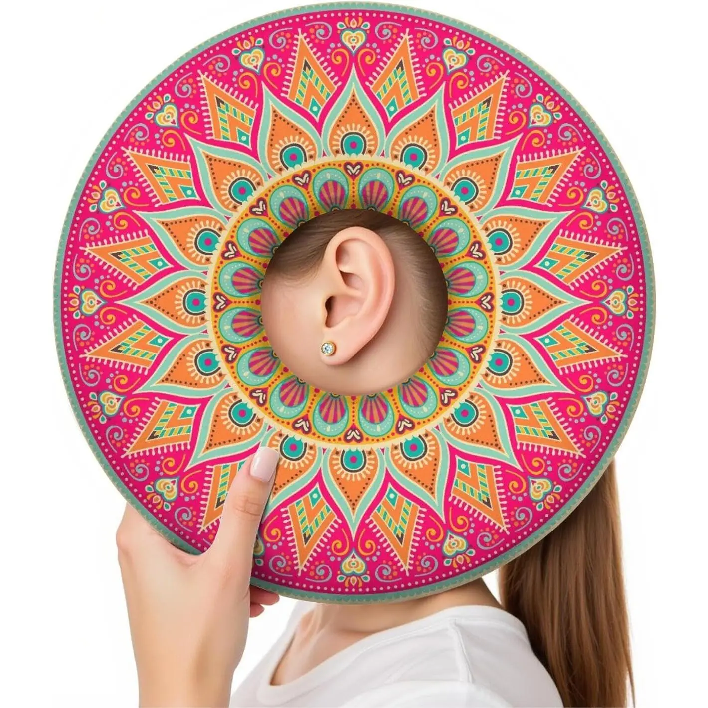 Ear Piercing Pillow for Side Sleepers Donut Pillow with Ear Hole,Washable Cover Relief Ear Pain Ear Pressure Ear Guard Cushion for Sleeping Aftercare