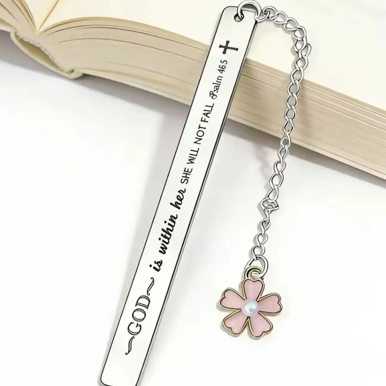 1pc Floral Christian Bookmark, Inspirational Bible Verse Bookmark, Religious Bookmarks for Women & Men, Faith Gift for Daughter, Son, Friends, Readers, Graduation, Baptism & Back to School