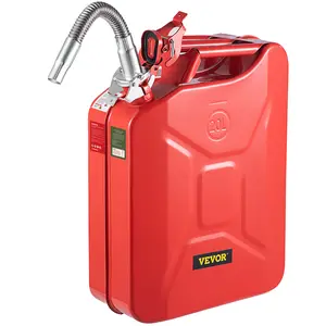 VEVOR Jerry Fuel Can, Various specifications, 5.3 Gallon / 20 L Portable Jerry Gas Can with Flexible Spout System, Rustproof ＆ Heat-resistant Steel Fuel Tank for Cars Trucks Equipment, Red， Authentic NATO Jerry Can