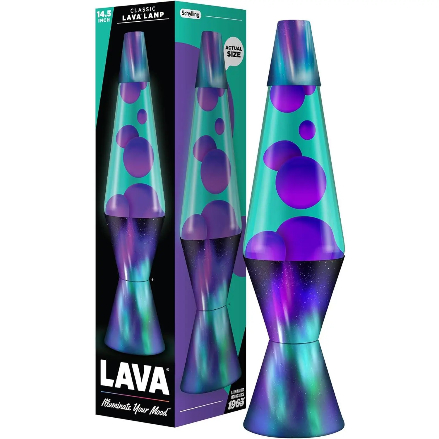 The Original® Lamp - 14.5" Aurora Borealis – Classic Liquid Motion Lamp - Purple Wax and Blue Liquid - Item#2047 (Amazon Exclusive), Home Decorating, Calming, 14.5 Inches