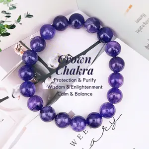 [Magic Crystal] Exquisite Natural Amethyst Ball Bracelet, Crystal, Jewelry, Gemstone, Chakra, Gift, Present, Handmade, Energy, Yoga, Beauty, Unique, Women, Unisex, Free Storage Bag, Festival, Christmas, Halloween, Easter, Tiktokmademebuyit