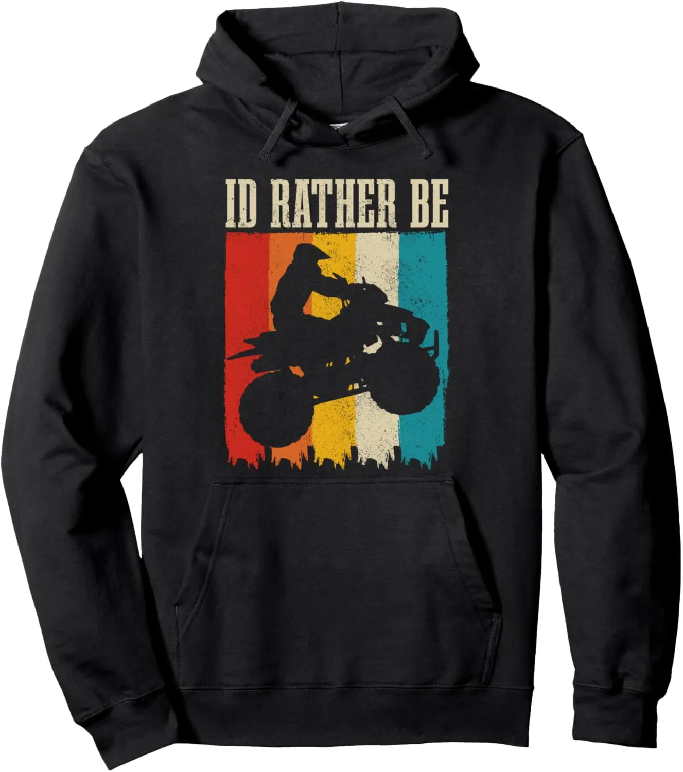 ATV Vintage Funny Retro Quad Bike Four Wheeler Wheeling Pullover Hoodie