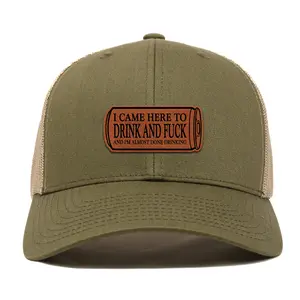 Funny Meme Hat for Men, Custom Trucker Hat with Leather Patch