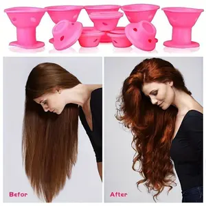 20-Piece Flexible Silicone Hair Curlers Set, Hair Rollers, Heatless Curling, Heat-Free DIY Hairstyle Tools for Women & Girls, Easy-To-Use Safe Design Accessories, Heatless Styling Tool