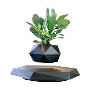 Levitating Plant Pot, Floating Plant Pot for Small Plants. Levitating Decor for Home & Office .Magnetic Floating Levitating Display,Unique Gifts for Christmas and New Year. (Marble)