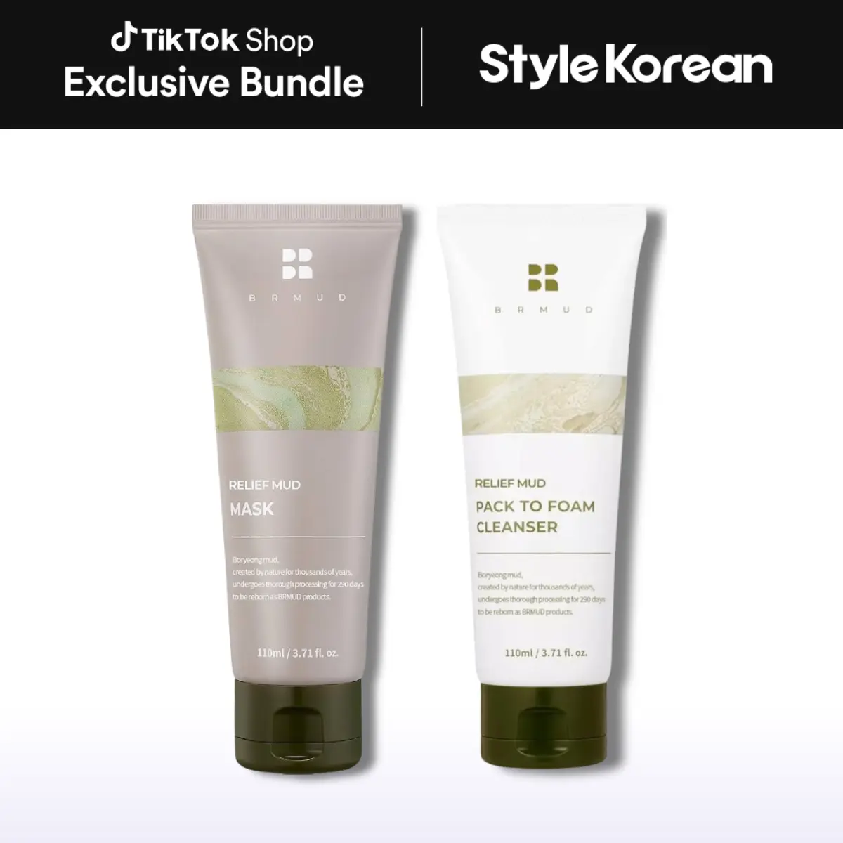 [BRMUD] Mud Detox Duo | Deep Cleansing & Sebum Reset for Fresh, Smooth Skin | Relief Mud Pack to Foam Cleanser, Mud Mask