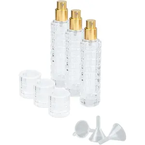 3 Pack 1.01OZ/30ml Gold Portable Cocktail Atomizer Vermouth Spritzer Bar Mister With Refillable Canister And Funnel for Cocktails