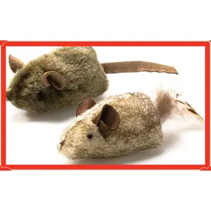 OurPet's Play-N-Squeak Twice the Mice Cat Toy, 2pc (Interactive Catnip Toy, Real Mouse Electronic Sound)(Costume Sets)