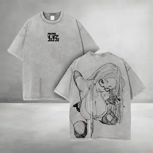 Seiko Ayase Seductive Pose DanDaDan Anime Double Printed Vintage Tee Unisex Oversize Heavyweight Cotton Manga Graphic Crewneck Soft Tops Natural Shade T shirt Anime Gift