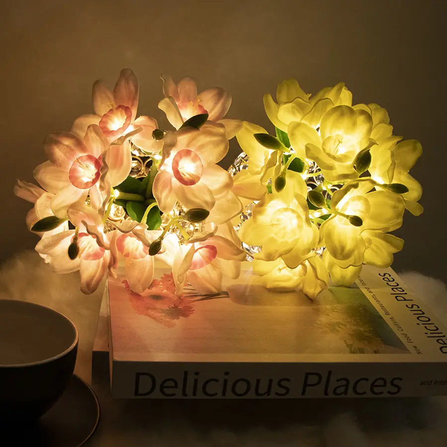 Flower Pot Lamp USB Rechargeable Touch Table Lamp Narcissus Crystal Vase Decoration Holiday Gift High Sense room decorative dimmable tablelamps stylish lighting color