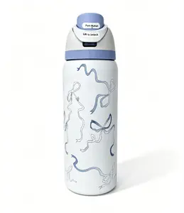 Owala 32oz FreeSip Water Bottle Insulated Stainless Steel Travel Mug Leak-Proof BPA-Free Keeps Drinks Cold 24H Blue Bow Print Drinkware Flasks Portable Stylish Tumbler Bottled Reusable Funny Unicorn Sparkle Rage