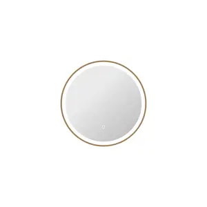 Elegant Kitchen & Bath MRE6B24SG 24 in. Round LED Front & Backlit Wall Mirror, Satin Gold