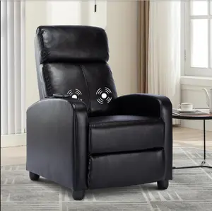 EBELLO PU Leather Massage Recliner Chair - Manual Recline, Adjustable Backrest, Ergonomic Padded Seat for Living Room & Home Theater,Black Home Appliances