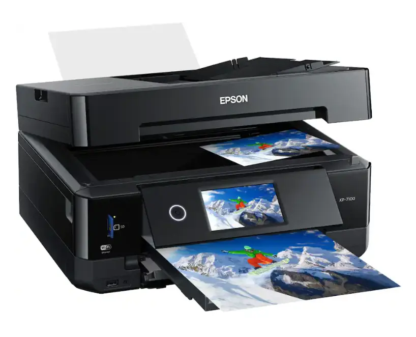 Epson Expression Premium XP-7100 Wireless All-in-One Color Printer, Inkjet Photo & Document Printer with Scanner, Copier & Fax, Auto Duplex, Wi-Fi, Mobile Printing, 30-Sheet ADF, Compact Home Office Printer