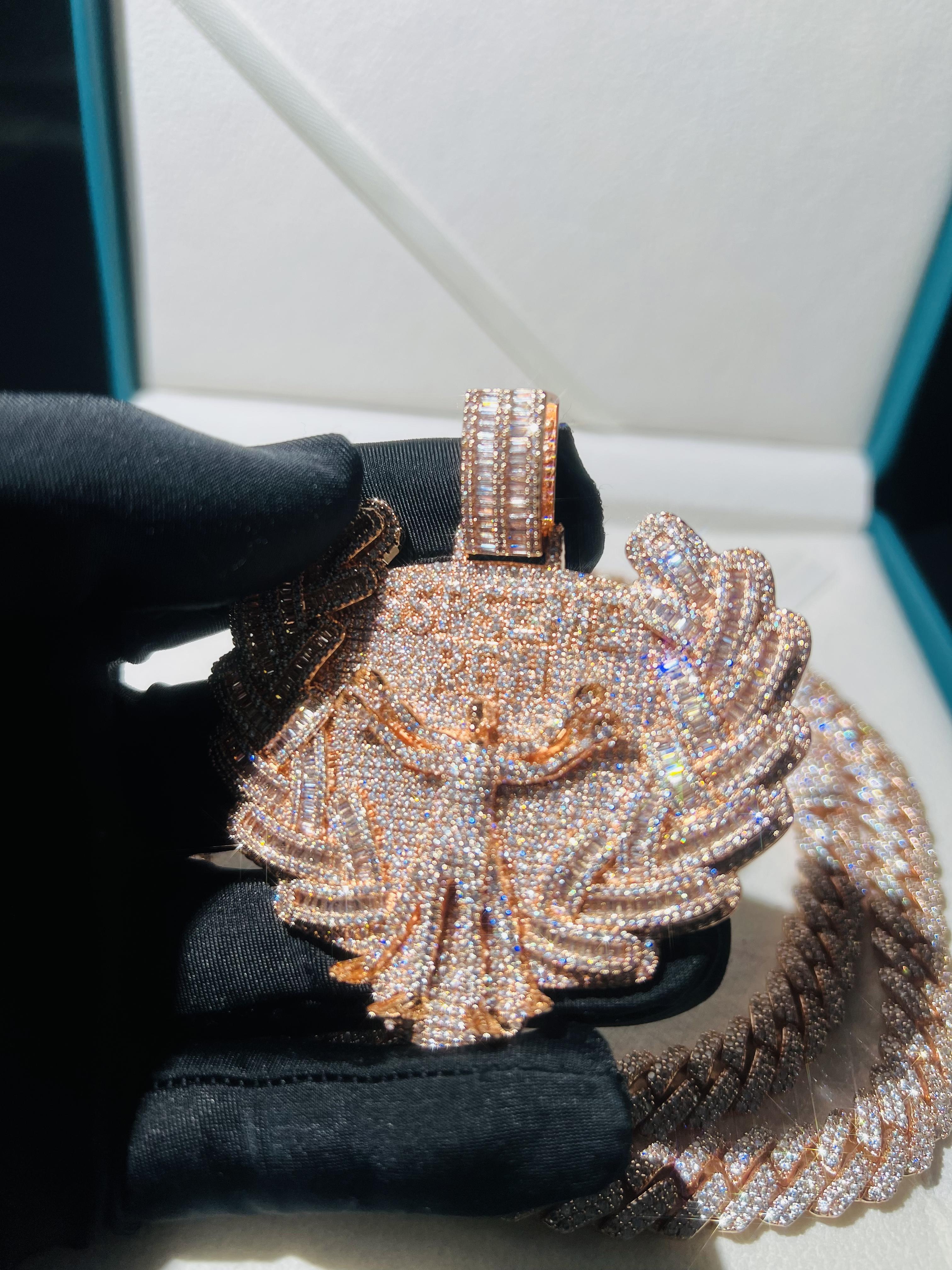 Custom Jesus Pendant VVS Ice Feeling Badge High-End Luxury Diamond Pendant Rose Gold Custom Symbol Pendant Hip-Hop Anniversary Gift