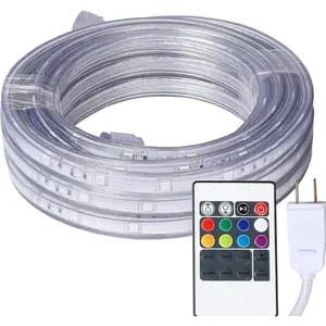 16.4  Flat Flexible LED Rope Lights, Color Changing RGB Strip Light with Remote Control, 8 Colors Multiple Modes, Plug in Novelty Lighting, Connectable and  for  Kitchen Outdoor Use...