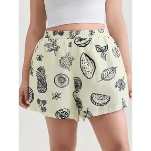 【Summer Turn-Up】BlOOMCHIC plus size Large Fruit Print Straight-Leg Shorts [M-6X] 2026 Summer Pick for Mother's Day