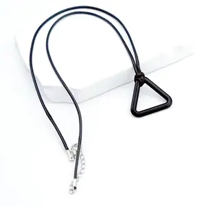 Anime Chainsaw Man Necklace Cosplay Denji Pochita Pendant Jewelry Triangular Pull Ring Prop Choker Leather Chain Accesssories