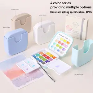 16 Color Solid Watercolor Paint Set, Ideal for Watercolor Painting, Coloring, Sketching, Drawing, Suitable for Artists, Adults, Teens, Beginners