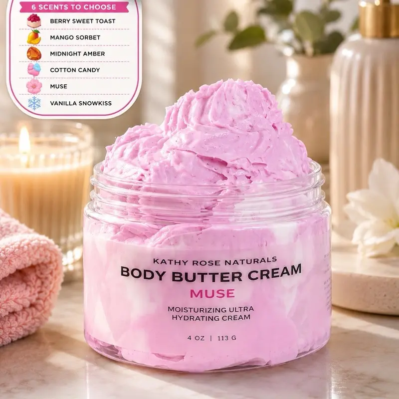 Pick Your Own Scent Body Butter Cream, Hydrating Soothing Body Care Moisturizer for Dry Skin