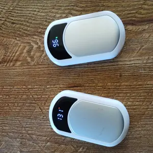 Fussion AI 2-pack rechargeable hand warmers, includes a greeting card, 6400mAh battery, 3 temperature settings, rapid heating, portable design, 10-hour battery life, suitable for outdoor activities such as skiing, hunting, golf, and camping.