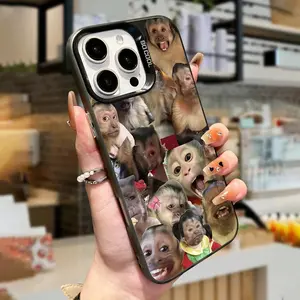 Fun Monkey Design Full Coverage Phone Case, Comfortable Grip, Waterproof, Anti-Drop Matte Back, Fits Apple 17/16/15/14/13/12/11 Pro Max