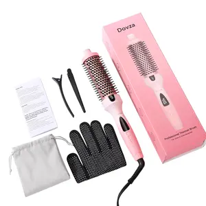 Dovza Ionic Dual Voltage Hair Dryer Brush 1.5 Inch with LED Display 300°F-410°F for Different Hair Types 120V-240V