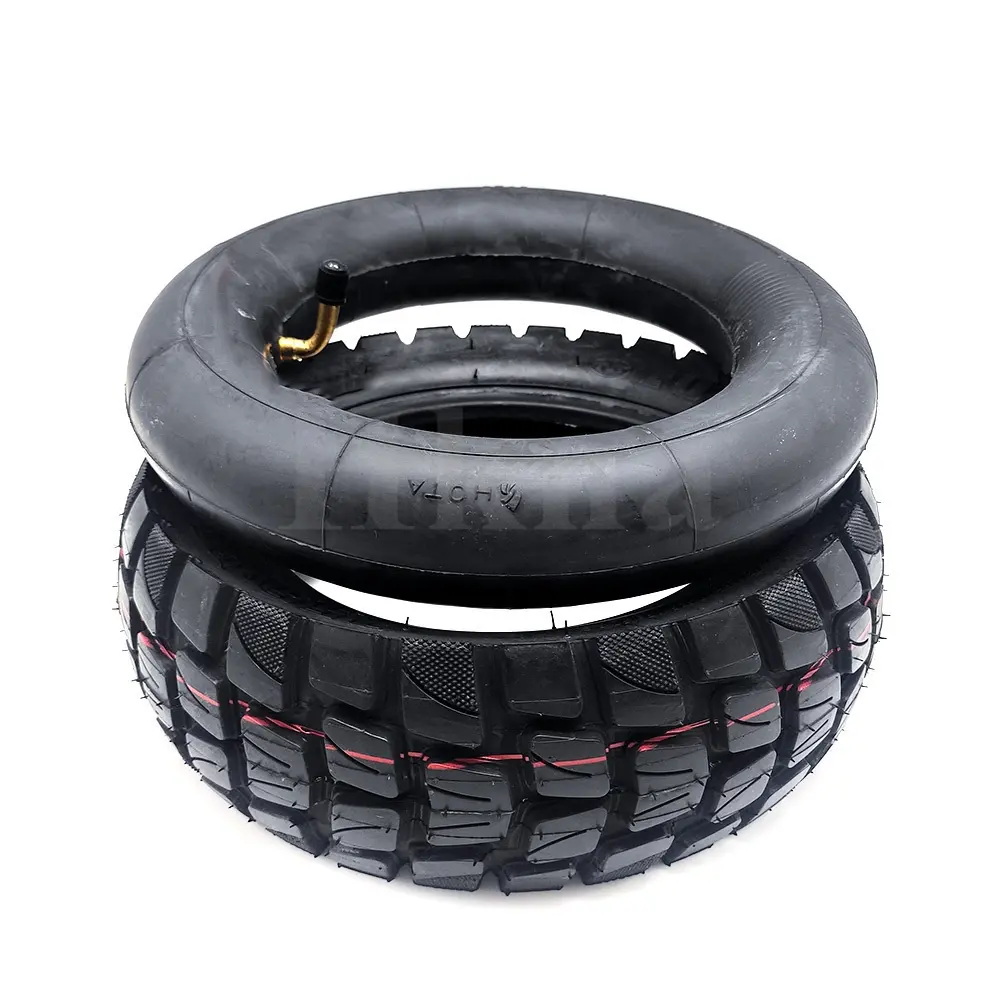 10-Inch 255X80 Inner & Outer Off-Road Tire Set for Electric Scooters, Dualtron KuGoo M4 Upgrade, 90-Degree, Shock-Absorbent, Heat-Dissipating, High-Performance, Strong-Grip (Household Appliance Parts & Accessories)