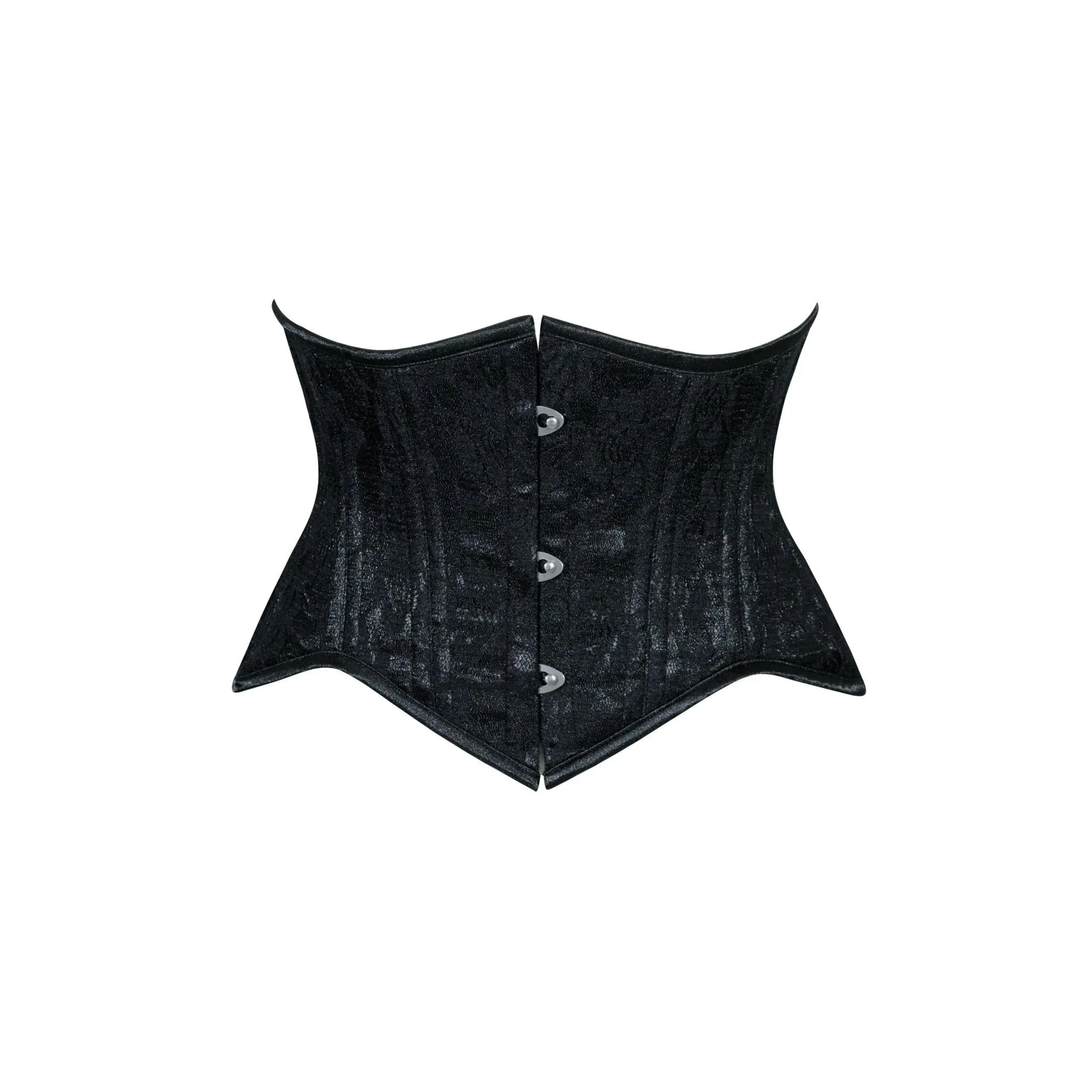 Lavish Black Lace Mini Cincher Underbust Corset Waist Cincher Busk Closure
