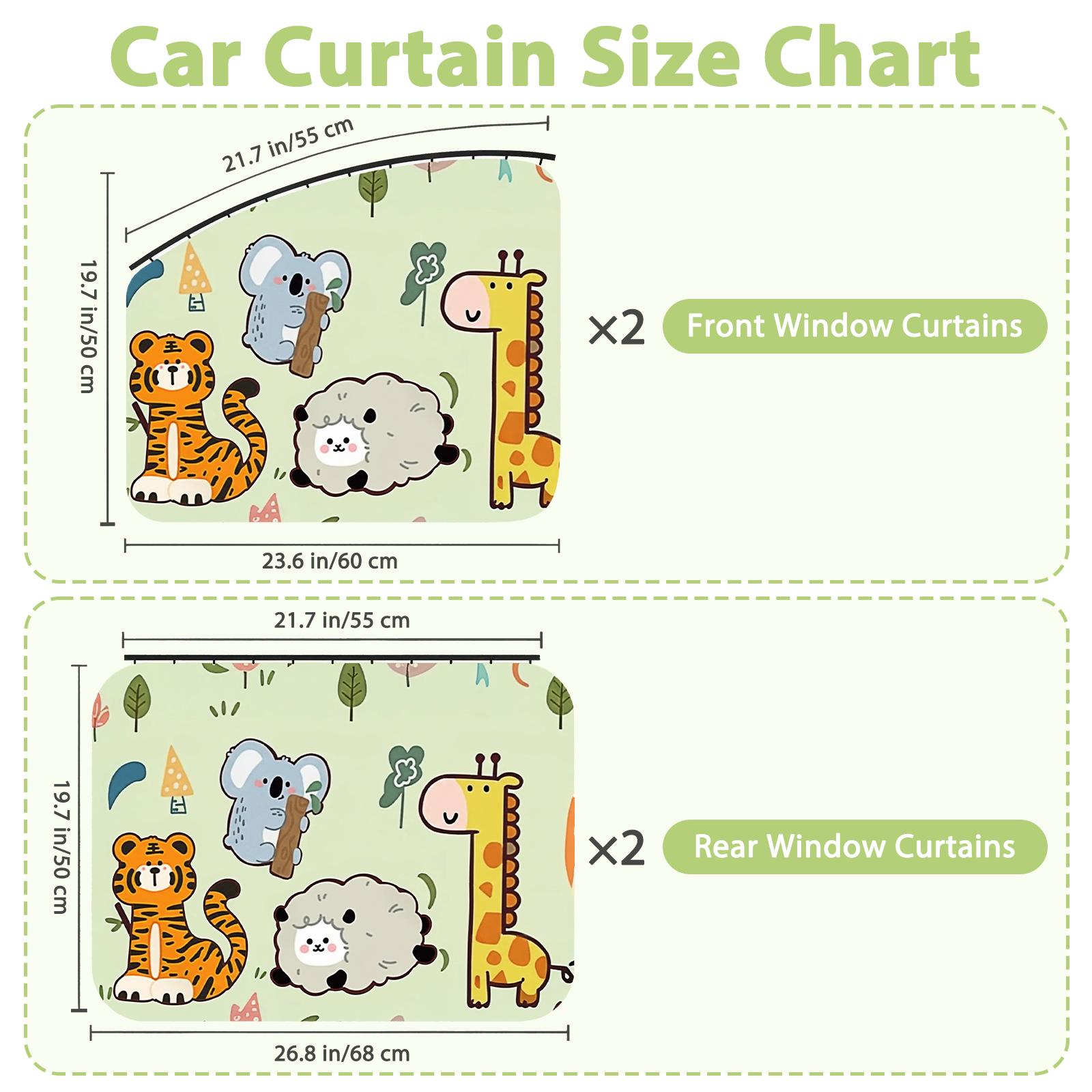 2 Pcs/ 4 Pcs Car Side Window Shades,Car Window Covers,Privacy Curtains,Block Light, Insulate Against Heat, and Shield Against Ultraviolet Rays,Easy Installation for Any Household Vehicle