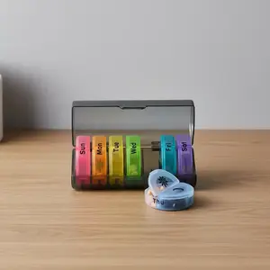 Weekly Pill Storage Box, 1 Count Large Capacity Portable Pill Organizer, Pill Storage Organizer for Home & Travel, Medicine Organizer, Vitamin Organizer, Supplement Organizer