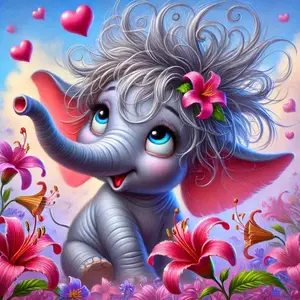 Elephant Pattern DIY Diamond Arts Colorful Painting Kit without Frame, DIY 5D Diamond Arts Colorful Painting Kit, Wall Art Decor for Home Living Room Bedroom