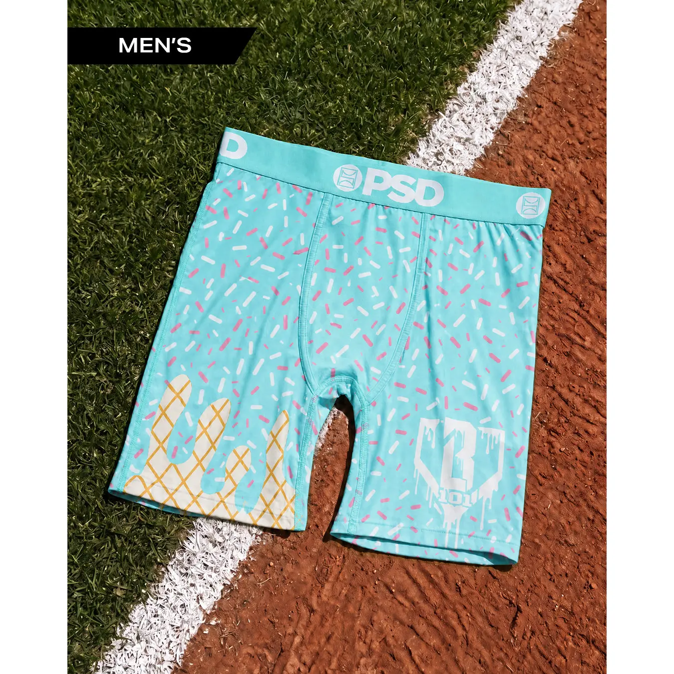 PSD Mens Baseball Lifestyle 101 Boxer Brief Packs & Singles - Standard Length 7 Inch Inseam, Soft and Breathable Poly Blend Fabric