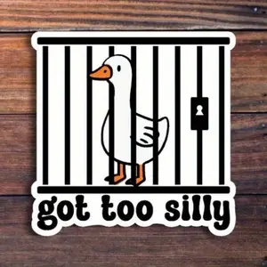 5pcs  Got Too Silly Goose Sticker, Funny Jail Goose Sticker, Meme Goose Duck Sticker, Silly Goose Gift, Cute Goose Sticker Safety helmet sticker, Sticker Packs