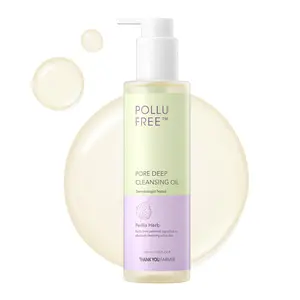 THANKYOU FARMER Pollufree Pore Deep Cleansing Oil - SPF Cleanser, Korean Perilla Herb, Makeup Blackhead Remover, Dermatologist Tested, Korean Oil Cleanser 7.03 fl.oz. 200ml