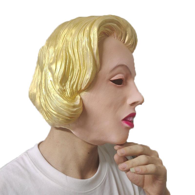 Marilyn Monroe Latex Mask, Iconic Hollywood Star Cosplay Prop, Halloween Costume for Adults creative prank gift