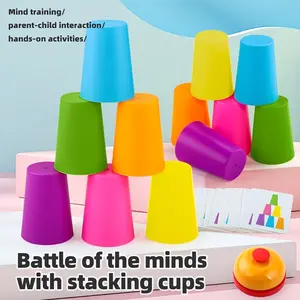 Stacking Cup Toy Set, Educational Stacking Cups Game for Kids, Interactive Learning Activity, Enhances Motor Skills & Creativity