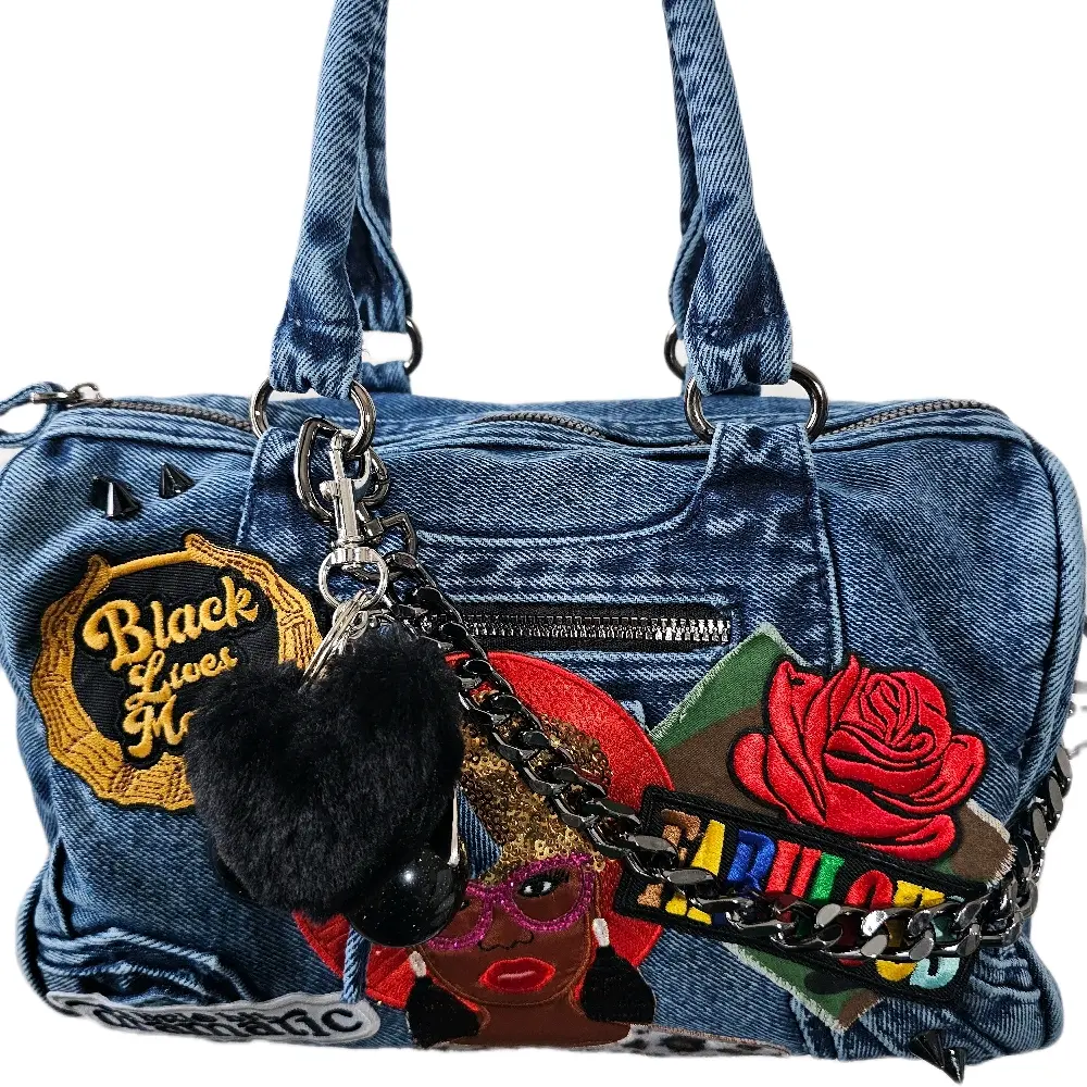 Black Queen Luxe Denim Statement Bag | One-of-One Custom Designer Purse