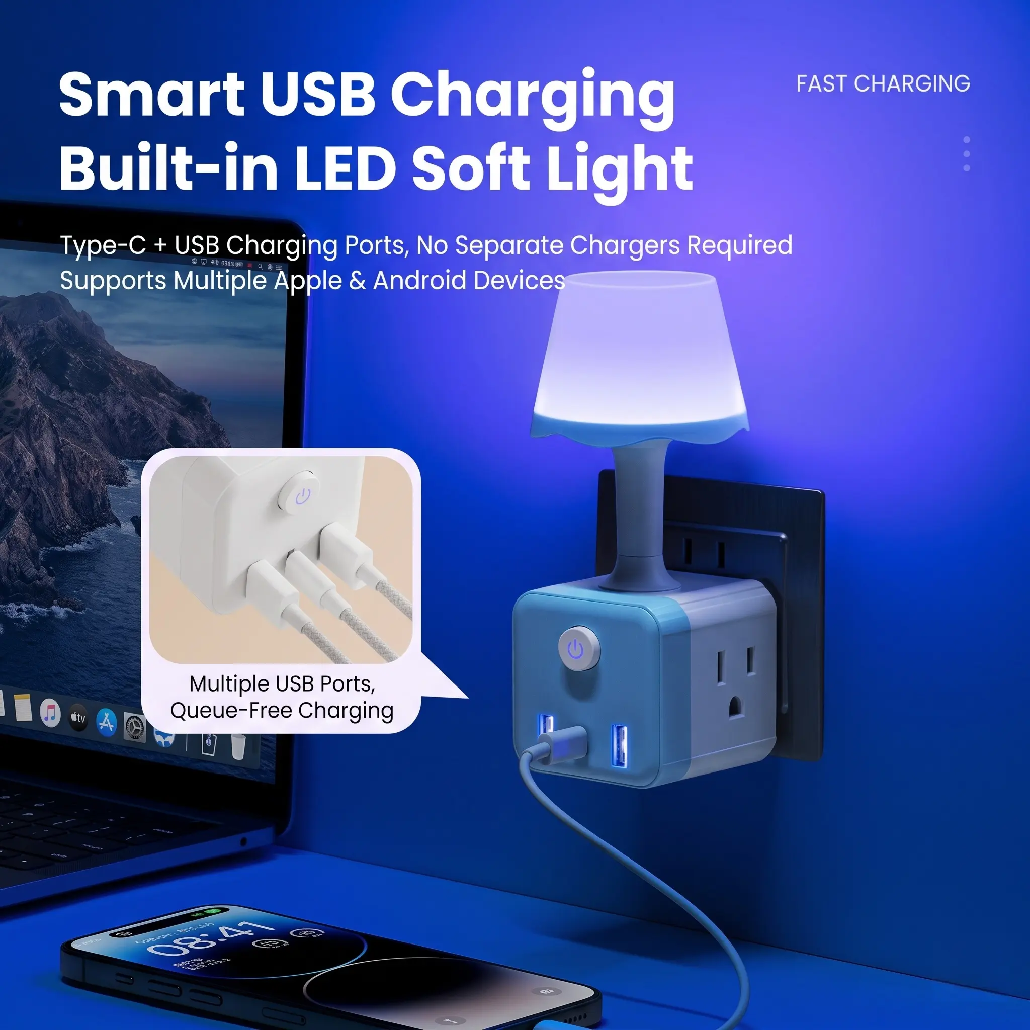 Bedside Lamp Room Ambient Light Socket Exte