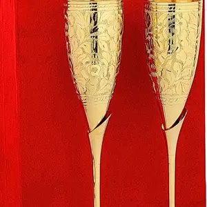 Brass metal wine glass for gift