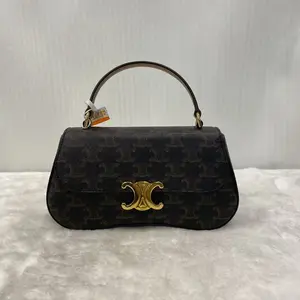Pre-owned Celine Teen Lola Triomphe Canvas Top Handle Bag Crossbody zz201