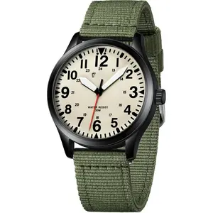 *MWS09 Military Watch for Men Waterproof: Analog Mens Watches Classic- Field Wrist Watches for Man
