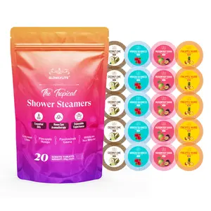 Glowlylite Shower Steamers Aromatherapy - 20 Packs Shower Bombs Essential Oils for Home Spa Bath, Self Care, Stress Relief (Tropical) Body Care Body Wash