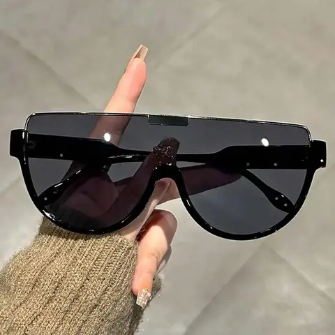 Y2K Sunglasses for Everyday Use (1 Pair), Trending Sunglasses, Trendy Casual Flat Top Bottom Rim Sunglasses, Fashion Bottom Rim for Outdoor Sports Party Vacation Travel