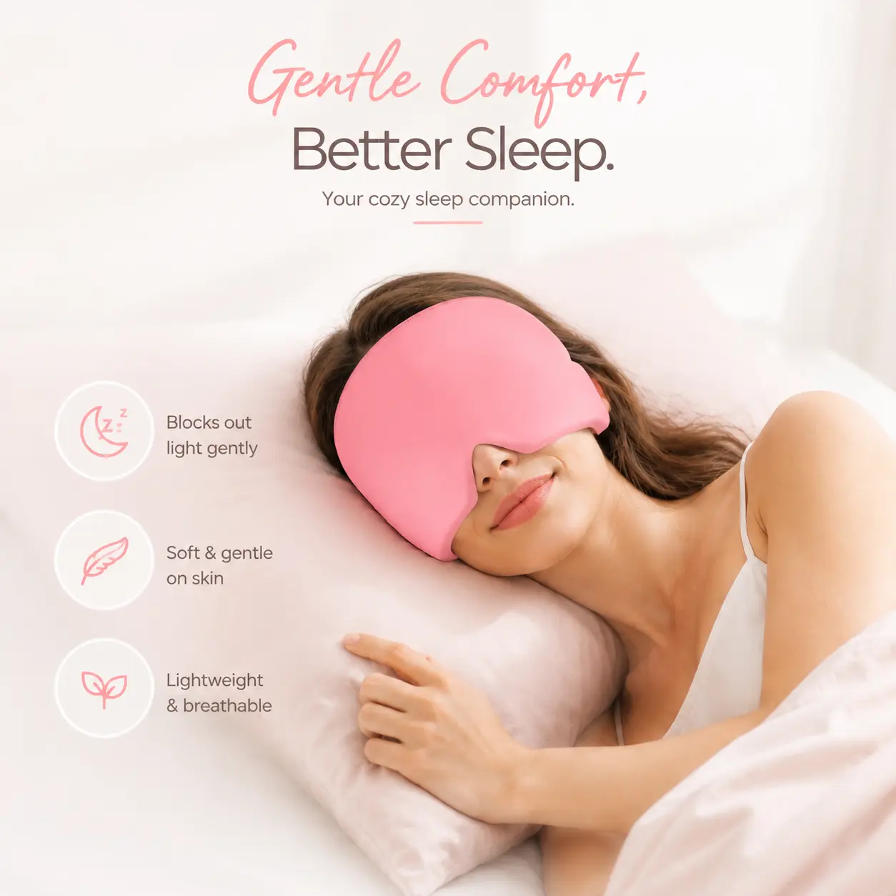 360° Weighted Cooling Eye Mask – Strapless Sleep Mask with Hot Cold Therapy, Deep Pressure Relaxation for Migraine, Headache Relief, Eye Strain, Puffy Eyes, Stress Relief & Better Sleep