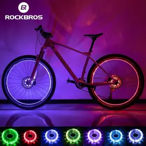 ROCKBROS Bike Wheel Hub Light - 12 LED, 7 Colors, 15 Modes, Waterproof Safety Warning for MTB and Road Bikes