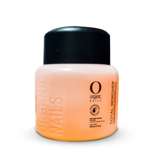 Organic Nails Total Gel Nail Polish Remover Liquid - 4 fl oz Manicure Cleanser with Gentle Care, Natural Base Ingredients for Effective Polish & Glue Removal, Nail Care