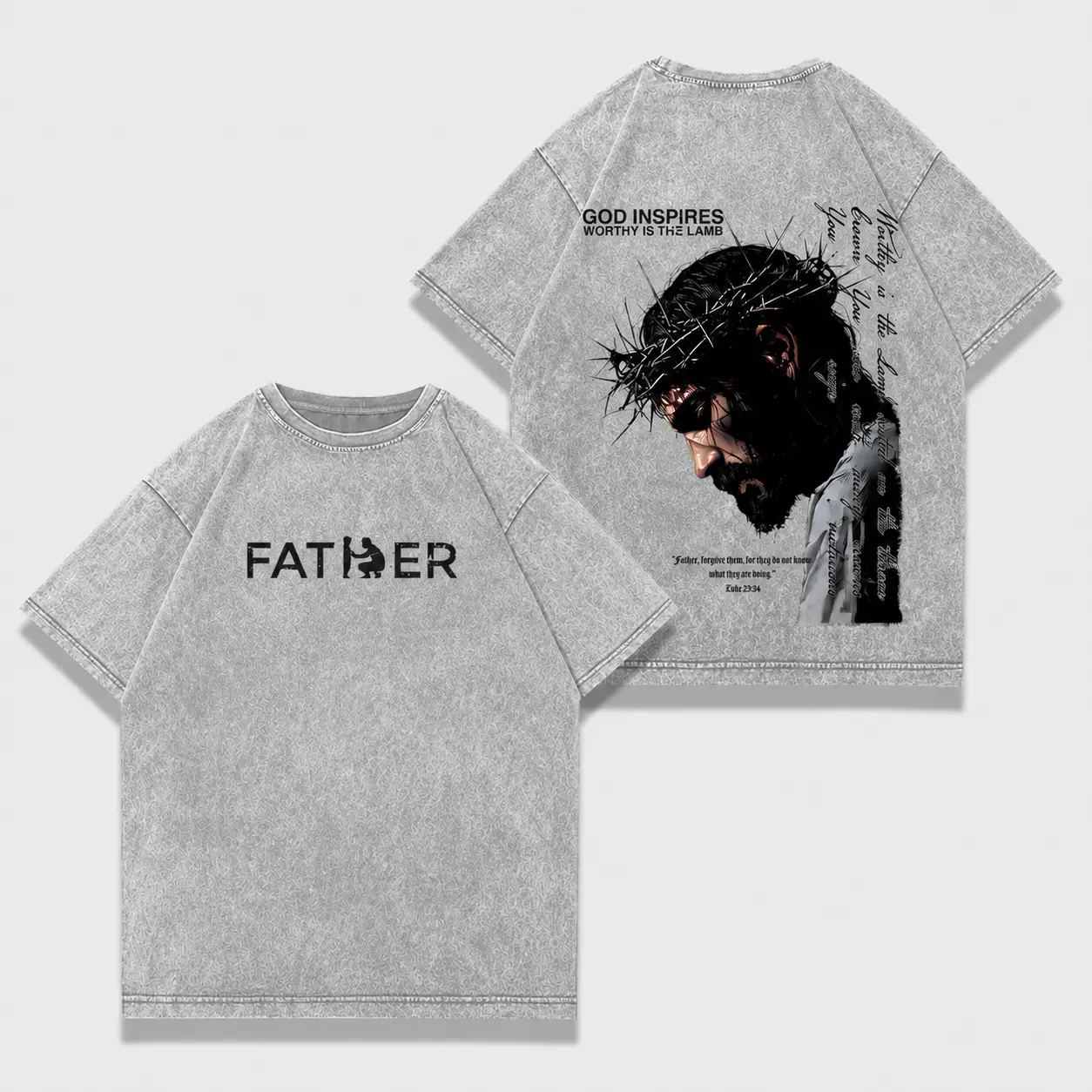 valentine shirts  FATHER , FORGIVE THEM Vintage Jesus Christian Oversized T-Shirt / Tank Top / Hoodies, God Inspires Faith Graphic Tee, Religious Streetwear, Gospel Worship Shirt, Gift for Believers,fathersdaygift