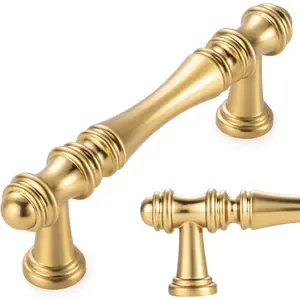 10 Pack 3 Inch Brushed Gold Kitchen Cabinet Handles Gold Cabinet Pulls Cabinet Hardware P30 for Cabinets Drawer Dresser Cupboard Bedroom Bathroom